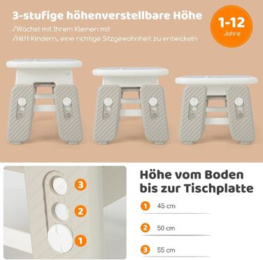 Дитячий стіл зі стільцем, дитяча зона відпочинку з місцем для зберігання, регульований по висоті дитячий стіл з відкидною книжково