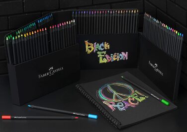 Кольорові олівці Black Edition, 100 картонний футляр, ударостійкий, для дітей та дорослих 100 шт. (1 упаковка) картонний футляр, 116411 -