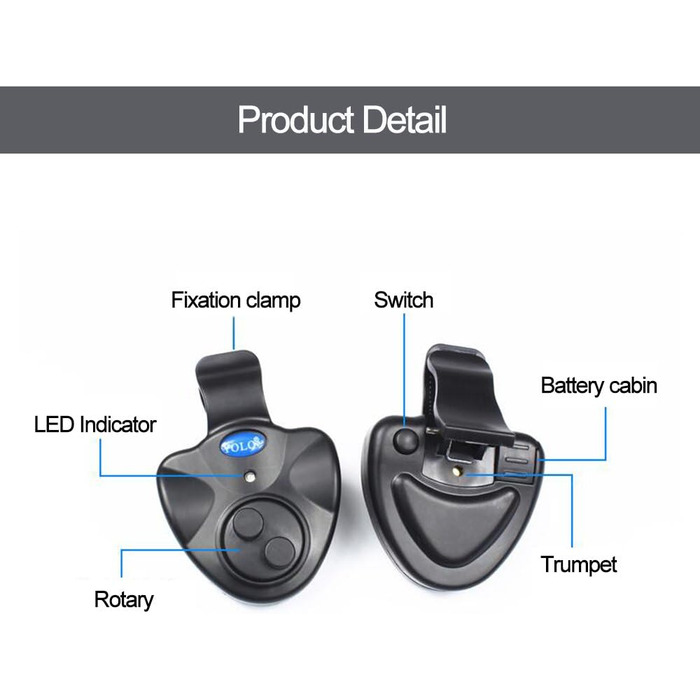 Чутливий сигналізатор клювання для риболовлі електронний зі світлодіодним світловим індикатором Вібрація свінгера на вудці Літнє спорядження рибалки Комплект рибальських снастей De 3 сигналізатори клювання