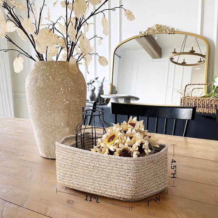 Кошики для зберігання TIMEYARD, невеликий подарунковий кошик, кошики-полички, кошик для рушників з мотузки, для зберігання іграшок, 3 шт., біло-коричневий, 28 x 18 x 11 см, коричневий, 28 x 18 x 11 см