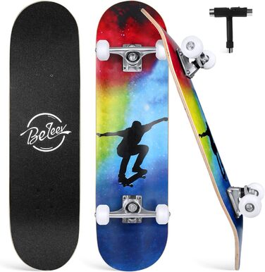Круїзерний скейтборд BELEEV Cruiser Skateboard 79 x 20 cm – Blue Nebulae
