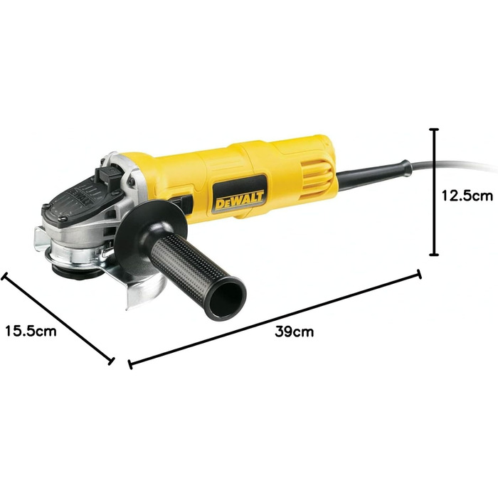 Кутова шліфувальна машина DEWALT 125 мм DWE4157 (900 Вт, 11 800 об/хв, обмотка двигуна захищена епоксидною смолою, захист від повт