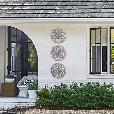 И сільські прикраси для стін круглі прикраси для стін фермерського будинку металеві з дерев'яною рамою прикраси для стін прикраси