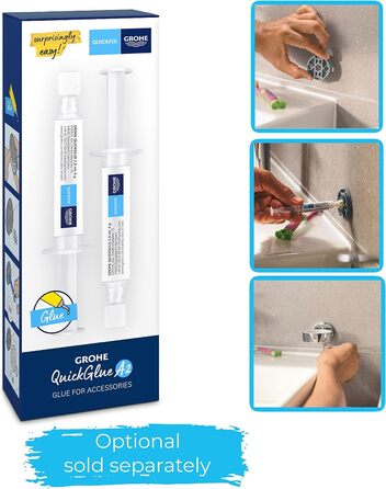 Кутова мильниця для душу або ванни, не потребує свердління (для склеювання або свердління, вкл. шурупи та дюбелі, клей не потрібен, приховане кріплення, довговічна), квадратна, хромована, 41106000 Мінімалістична