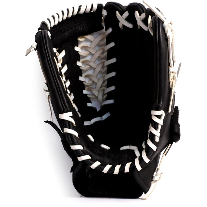 Бейсбольна рукавичка GL-115, натуральна шкіра, для змагань, для внутрішнього поля, 11,5 дюйма, чорна, для правої руки