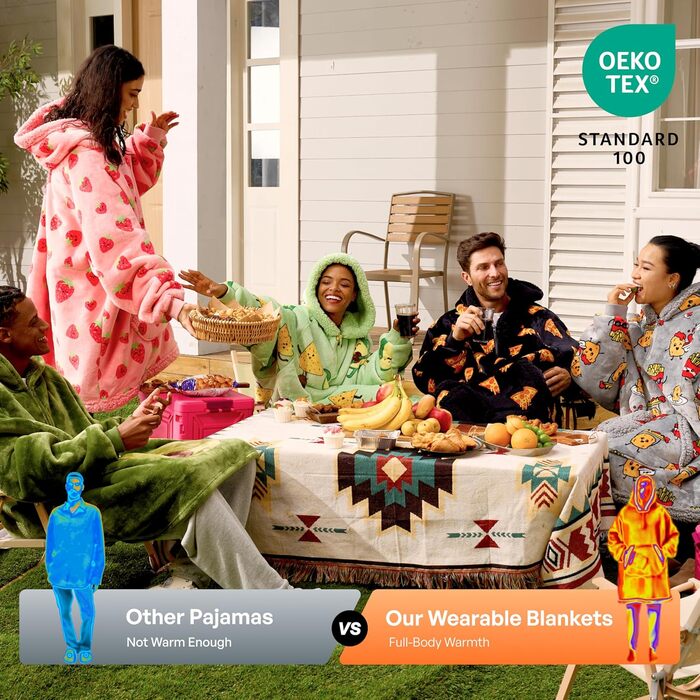 Ковдра-толстовка Giggling Getup Wearable Blanket велика фланелева ковдра з флісу та шерпи для дорослих, дітей, жінок та чоловіків, колір бежевого кота