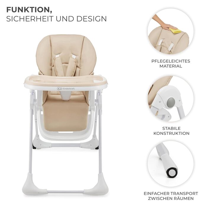 Стільчик для годування Kinderkraft TUMMIE 2 в 1, стільчик для годування, дитячий стільчик, комбінований стільчик для годування, з