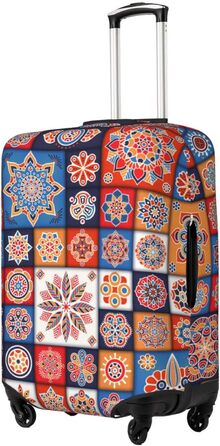 Чохол для валізи Ретро Квіти - еластичний захист від подряпин та пилу, чорний, розмір 85 см