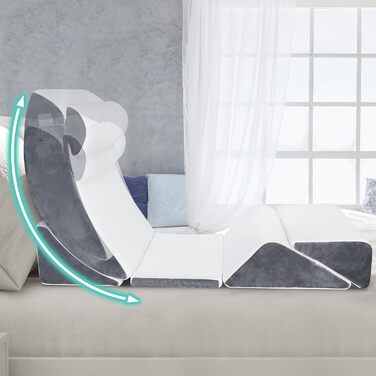 Комплект із 6 клиноподібних подушок Jolitac, клиноподібна подушка для ліжка, подушка з піни з ефектом пам&39яті для читання, подушка для підтримки спини, подушка для ніг для релаксації, ергономічна для сидіння, читання, болю в спині, болю в ногах для ліжк