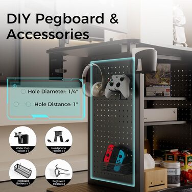 Ергономічний стіл EUREKA, комп&39ютерний стіл на колесах, невеликий стіл з 4 колесами, що обертаються на 360, мобільна робоча станція 94 * 59 * 75 см, підходить для вітальні, спальні, кабінету з місцем для зберігання