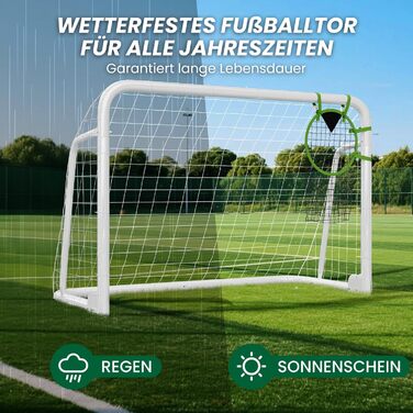 Міцний комплект футбольних воріт 4 розмірів для саду (180-365 см) Доступний як окремостоячий або складний варіант Зі сталевою трубою або ПВХ рамою Повний комплект для саду та парку 180120 см, металеві складні - Білий