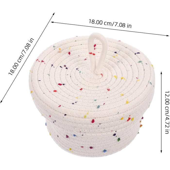 Кошик для зберігання з бавовняної мотузки Healvian з кришкою Настільна коробка для зберігання Плетені кошики Декоративні тканинні кошики Кошики для зберігання косметики та іграшок Sundries