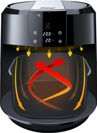 Аерофритюрниця Steba HF 5000 XL, 5.2 л, антипригарне покриття, функція підігріву, 7 автопрограм, 1800 Вт, чорна