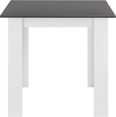 Обідній стіл Algermissen 80x80x76 см для 4 осіб, квадратний, ДСП, темно-сірий/білий