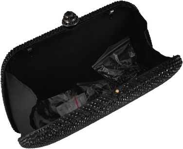 Елегантний міні-клатч FGG з кристалами для жінок, ідеальний для особливих подій, вечірок та весіль. Чорний колір, універсальний розмір.