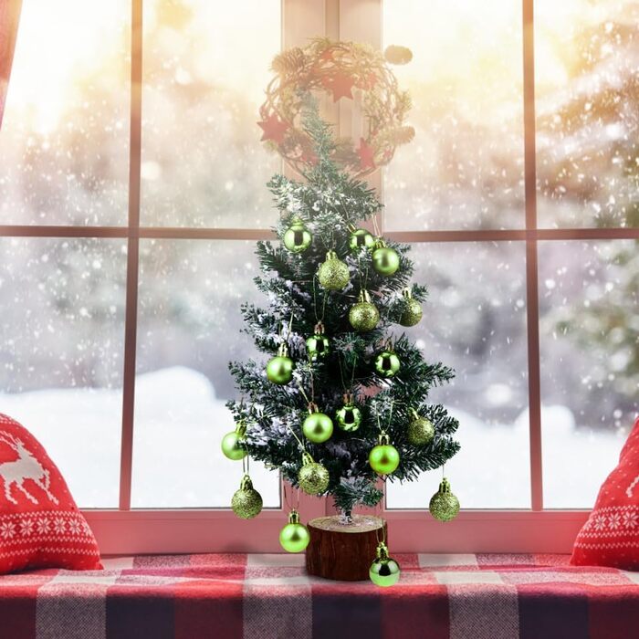 Ялинкові кулі 48 шт зелені Homoyoyo