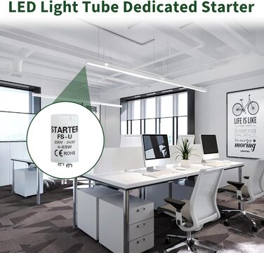 Пакет із 6 стартерів 4-65 Вт, люмінесцентна трубка, сумісна з лампами 4-65 Вт, стартер з тривалим терміном служби для ефективного та безпечного запалювання, 220-240 В, ідеальний для індивідуального перемикання люмінесцентних ламп