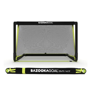 Ворота BazookaGoal Original Solid Frame Pop-Up - Складані міні-футбольні ворота для дітей та дорослих - Портативні футбольні ворота - Легке складання та стійкість 1,20 x 0,75 м Чорний колір