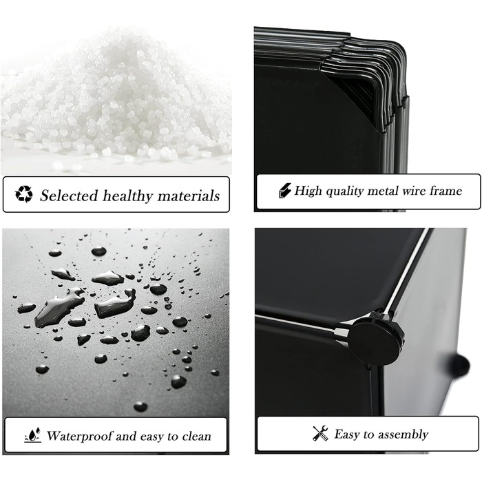 Модульний стелаж AWTATOS, 6 кубів, комбіновані полиці з дверима, багатофункціональна система полиць своїми руками для вітальні, спальні, ванної кімнати, чорний ULPZ008