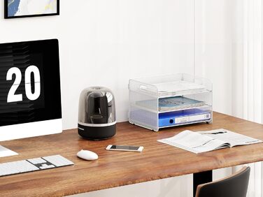 Металевий офісний органайзер EasyPAG A4 з 3 відділеннями, тримач для документів, лоток для файлів, тримач для журналів, лоток для листів, органайзер для паперових журналів, білий, 33,5 x 24 x 21 см