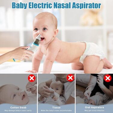Назальний аспіратор дитячий, назальний аспіратор дитячий електричний, назальний аспіратор пилосос дитячий з 3 інтенсивністю всмокт