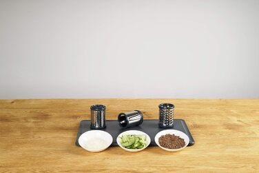 Барабанна терка Fackelmann 27911, нержавіюча сталь 18/8, білий, сріблястий і синій, 210,5X10CM Терка для барабанів білий/синьо-сірий