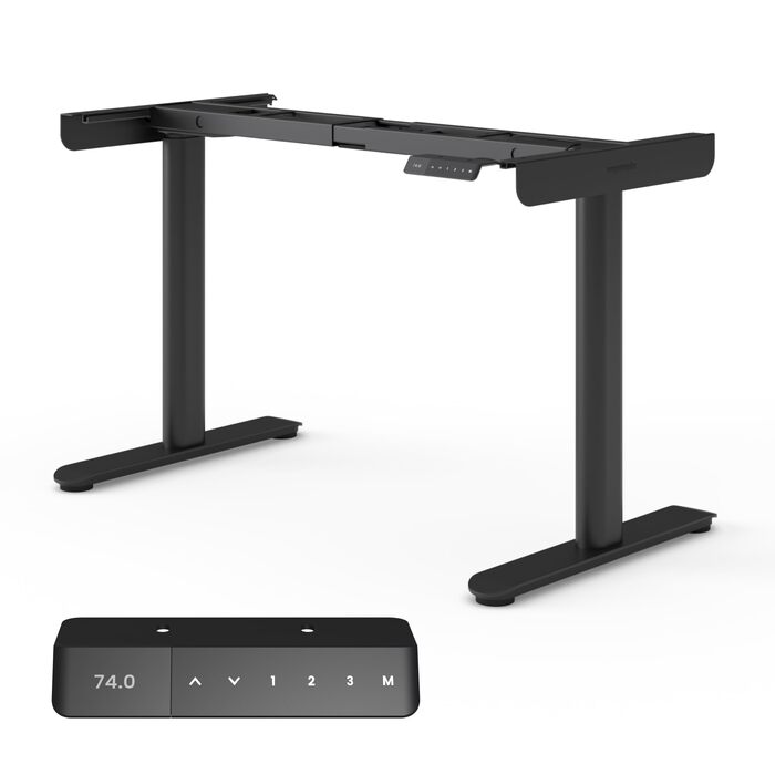 Каркас столу з регулюванням висоти, каркас столу з електричним регулюванням висоти, сертифікований TV, стіл з регулюванням висоти та подвійною моторною системою, 7-річна гарантія, чорний