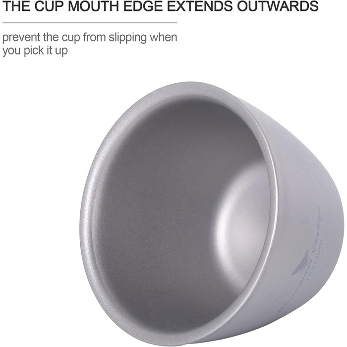 Маленька титанова чашка для чаю з подвійними стінками Легка чашка для еспресо Міні-чашка для вина для саке Багаторазовий кемпінг н