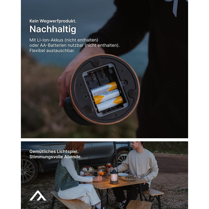 Світлодіодний кемпінговий світильник qeedo Lucia, акумуляторний (USB, батарейка типу АА або акумуляторна батарея), плавне затемнення, настільний світильник для кемпінгу на відкритому повітрі, темно-синій