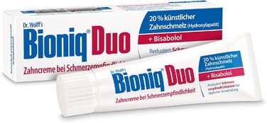 Зубна паста Bioniq Duo, 3 x 75 мл і Tooth Milk, 1 x 400 мл в наборі - Захист для чутливих зубів Відновлююча зубна паста та ополіскувач для порожнини рота зі штучною зубною емаллю Без фтору