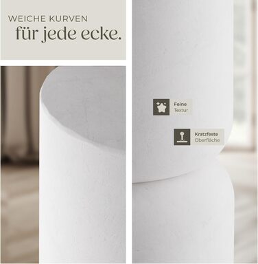 Набір із 2 круглих білих журнальних столиків, круглі приставні столики, естетичний декор кімнати, сучасні меблі для вітальні, спальні, як журнальний столик, приставний столик або тумбочка