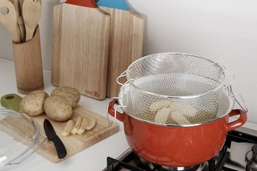 Фритюрниця Premier Housewares 102114 Deep Fryer, емальована, 5 літрів, червона, 33 x 27 x 16 см Червона фритюрниця