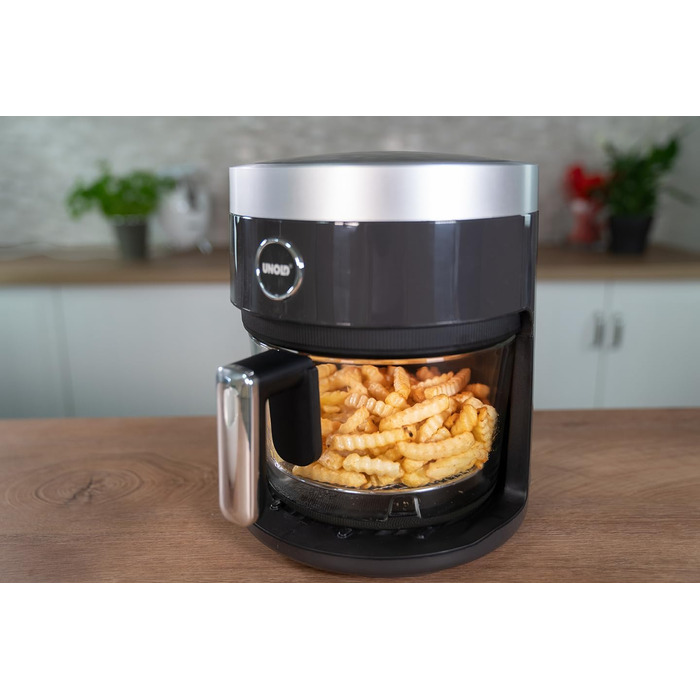 Скляна фритюрниця BPA-Free - фритюрниця, 1,200 Вт, світлодіодний сенсорний екран, 10 автоматичних програм для, гриля, приготування, смаження, зневоднення, випічки, нагрівання, розморожування або смаження - без олії, 58695