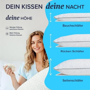 Подушка 40x80 см Регульована подушка для шиї з піни з пам&39яттю форми Ергономічна, знімає тиск та дихаюча Для сну на боці, спині та животі Для здорового та спокійного сну