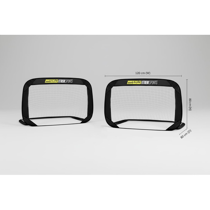 Футбольні ворота XTREM Pop-Up, 2 шт. міцні, стійкі, зручні для транспортування, 120x80x80 см, для дітей та дорослих, для тренувань з футболу на свіжому повітрі