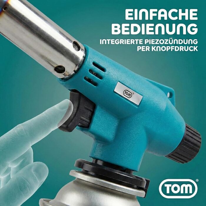 Газовий пальник TOM Кріплення для пальника Газові балончики з байонетним кріпленням MSF-1A для майстерні, саду, кухні тощо 1300C П&39єзорозпал Паяльний пальник Пальник Бунзена (газовий пальник з 4 газовими балончиками)