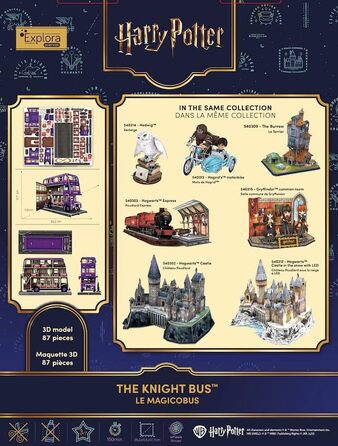 Пазл EXPLORA Магічний автобус (офіційна ліцензія Harry Potter), 87 деталей, без клею та ножиць, конструктор-модель на подарунок, від 8 років, 3D-
