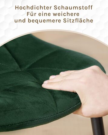 Обідні стільці Lestaraiin, комплект з 4 шт. зі спинкою, для їдальні, кухні, вітальні, м&39які кухонні стільці з оксамитовою оббивкою, виготовлені з металу, ергономічний дизайн, темно-зелений.