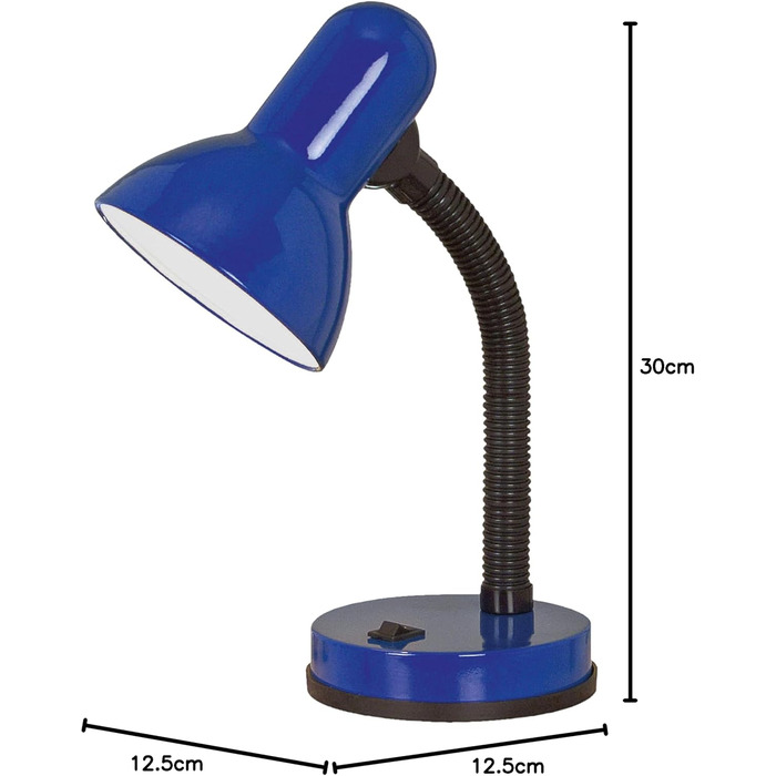 Настільна лампа EGLO Basic, настільна лампа з 1 полум'ям, настільна лампа зі сталі та пластику, колір синій, цоколь E27