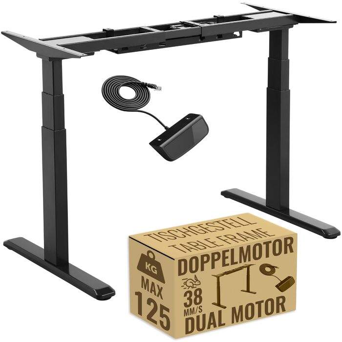 Електричний стіл з регулюванням висоти WM0623-B Каркас офісного столу з 2 двигунами (без стільниці) Комп&39ютерний стіл Каркас офісного робочого столу Чорний каркас столу з регулюванням висоти Wm0623-b (V)