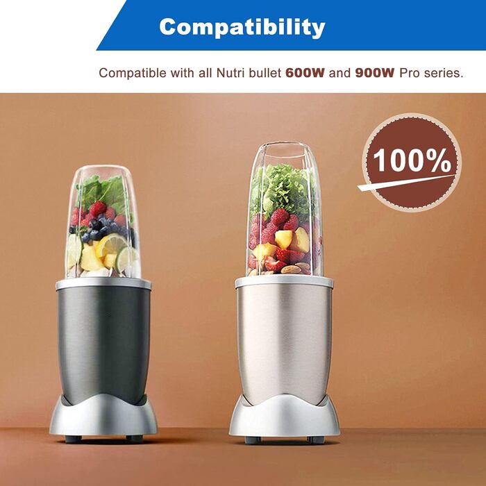 Запасні частини блендера DRELD з 5 предметів, сумісні з блендером NutriBullet Juicer 600 Вт/900 Вт, з кухлем 132 унції, 1запасним лезом екстрактора, 2гумовими ущільнювачами, 1щіткою, аксесуарами Nutribullet