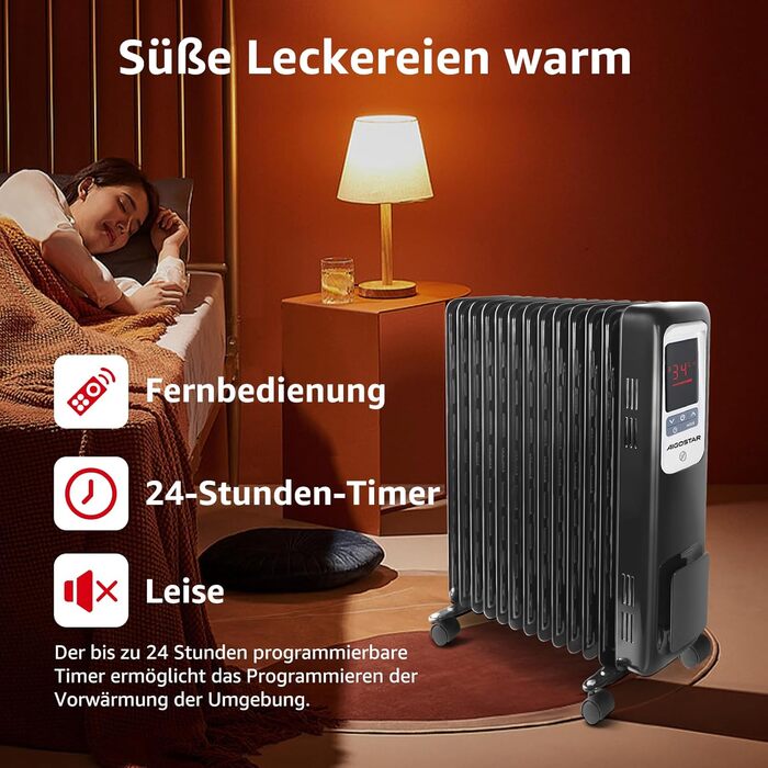 Енергозберігаючий масляний радіатор потужністю 2500 Вт, електричний РК-обігрівач з 13 ребрами, 4 режими нагріву, термостат, пульт дистанційного керування, захист від перегріву, електричний радіаторний обігрівач, 33JHH -