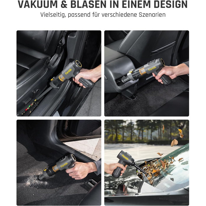 Автомобільний пилосос Fanttik Slim V9 Mix, бездротовий ручний пилосос 4-в-1, високопродуктивний ручний пилосос 12000 PA Портативни