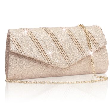 Клатч жіночий Larcenciel, блискуча сумочка з ланцюжком, вечірня сумочка з металевими паєтками для нареченої, елегантна сумка на плече для весілля, вечірки, побачення, золотий колір