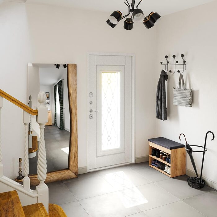 Лавка для взуття KOMTO з сидінням - Полиця для взуття Лавка з місцем для зберігання Медовий дуб 60 x 48 x 32 см Маленька шафка для взуття з лавкою Лавка для передпокою Гардеробна лавка Sofia Медовий дуб Оббивка сіра 60 x 48 x 32 см