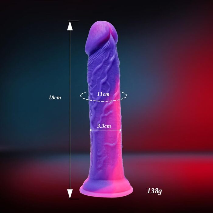 Фалоімітатор Hainuo, 18 см, тонкий, з присоском, рожевий