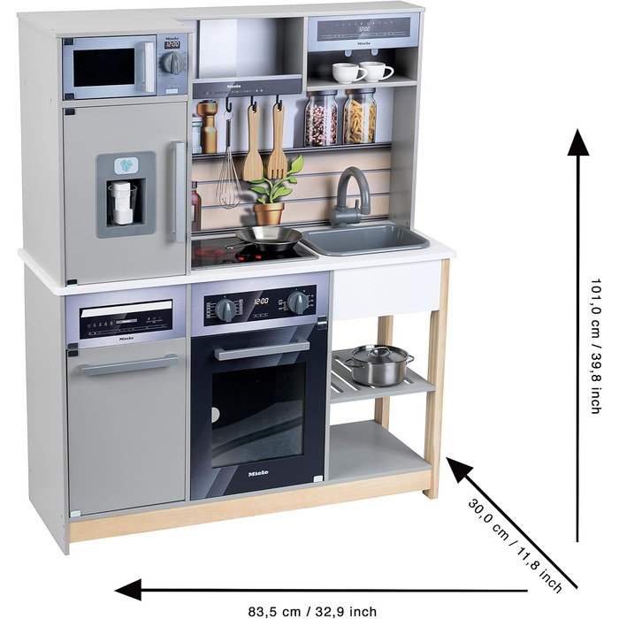 Сімейна кухня I Дерев'яна кухня з кухонними приладами I Плита зі світловою та звуковою функцією I Вкл. ігрові кухонні аксесуари I Іграшка для дітей від 3 років і старше Одномісна, 7194 Miele
