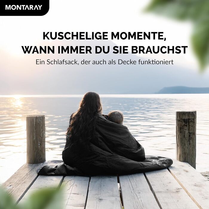 Спальний мішок-ковдра з капюшоном, розрахований на температуру -3C, включаючи подушку - Зимовий та літній спальний мішок для активного відпочинку на 3-4 сезони (75 x 220 см) - Спальний мішок-кабінка для чоловіків та жінок (теплий), чорний, 280 г/м, з капю