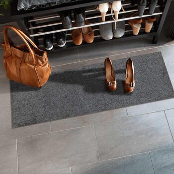 Килимок для дверей Salonloewe, що миється, місце для взуття, антрацит, 30 x 100 см, килимок для входу, доріжка, вузький, однотонний, килимок для очищення, антрацит, 30 x 100 см (прямокутний)