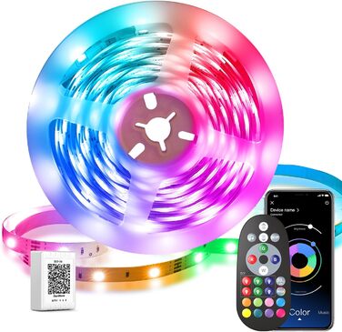 Світлодіодна стрічка 10 м, Світлодіодна стрічка Bluetooth RGB з керуванням програмою, Світлодіодна стрічка Самоклеюча синхронізація з музикою, Гнучкий світлодіодний струнний світильник для різдвяних прикрас, Кухня, Вечірка